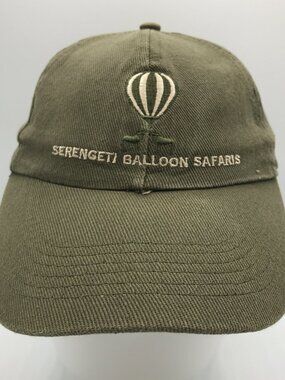 Adult's Olive Green Serengeti Balloon Safaris Dad's Baseball Hat Cap